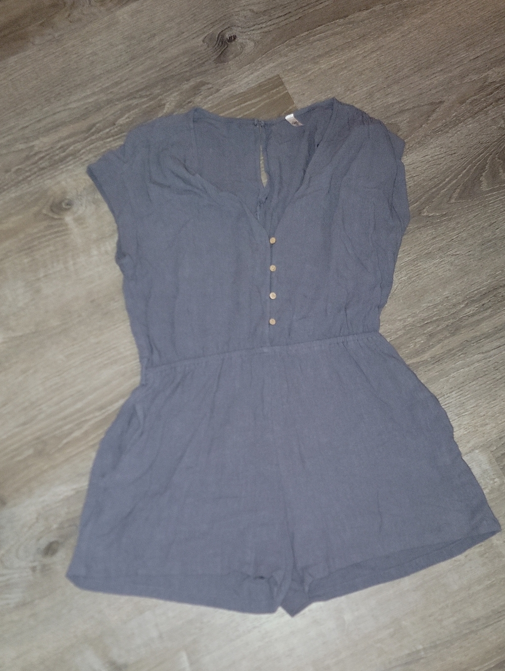 Women's Short Sleeve Romper in Slate Blue